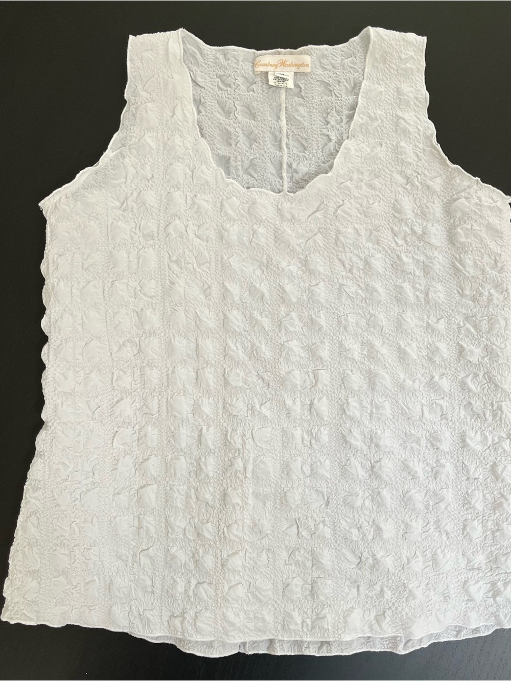 Courtney Washington White Textured Tank Top